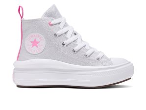 Converse – CHUCK TAYLOR ALL STAR MOVE PLATFORM SPARKLE – 100-WHITE/OOPS PINK/WHITE